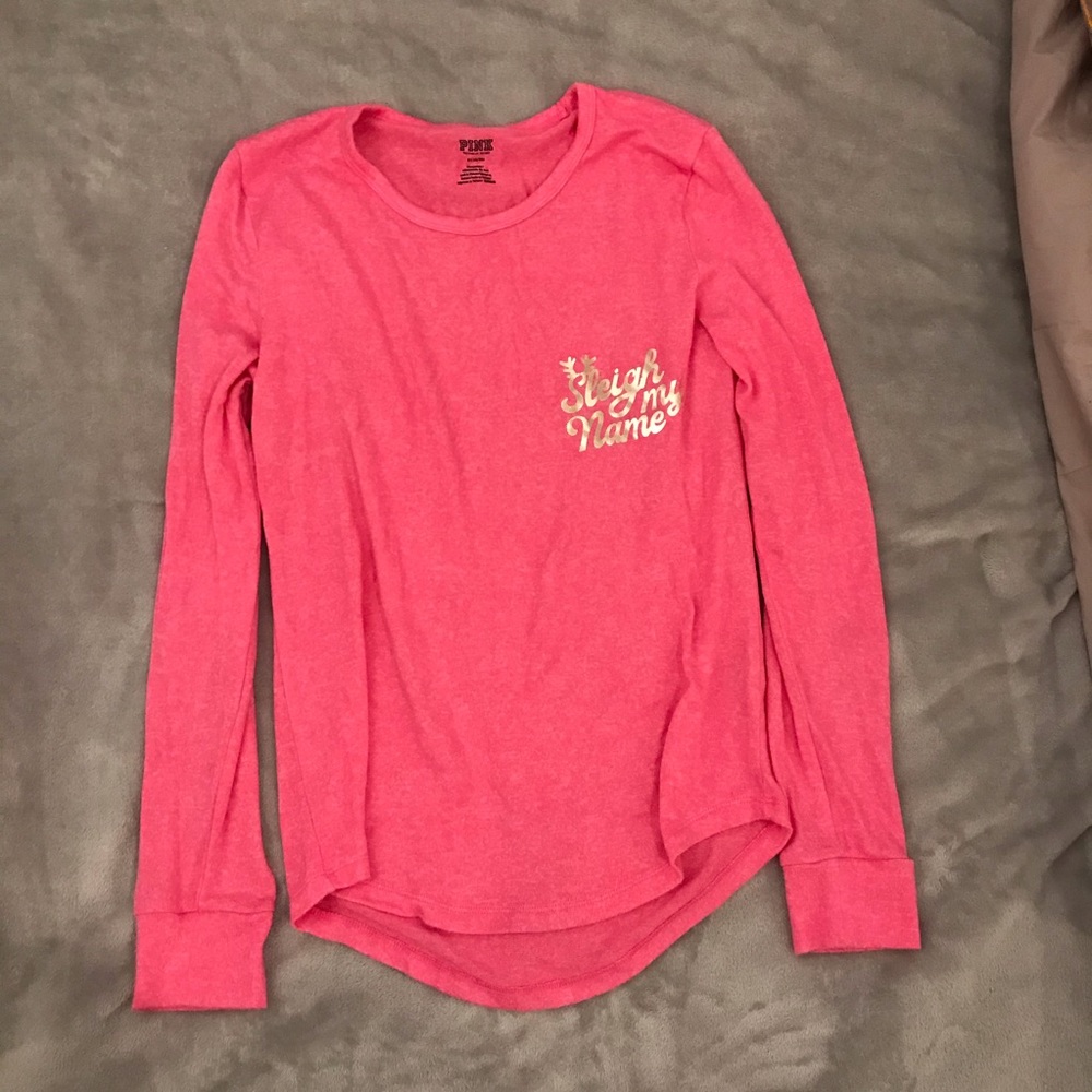 VS PINK Cozy Long Sleeve PJ Top 💖❄️